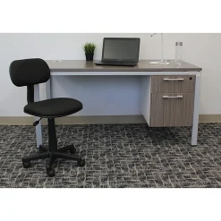 Boss Office Products Steno Fabric/Plastic Low-Back Task Chair, Black