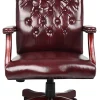 Boss Office Products Traditional Ergonomic High-Back Executive Chair, 47"H, Burgundy/Mahogany