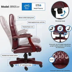 Boss Office Products Traditional Ergonomic High-Back Executive Chair, 47