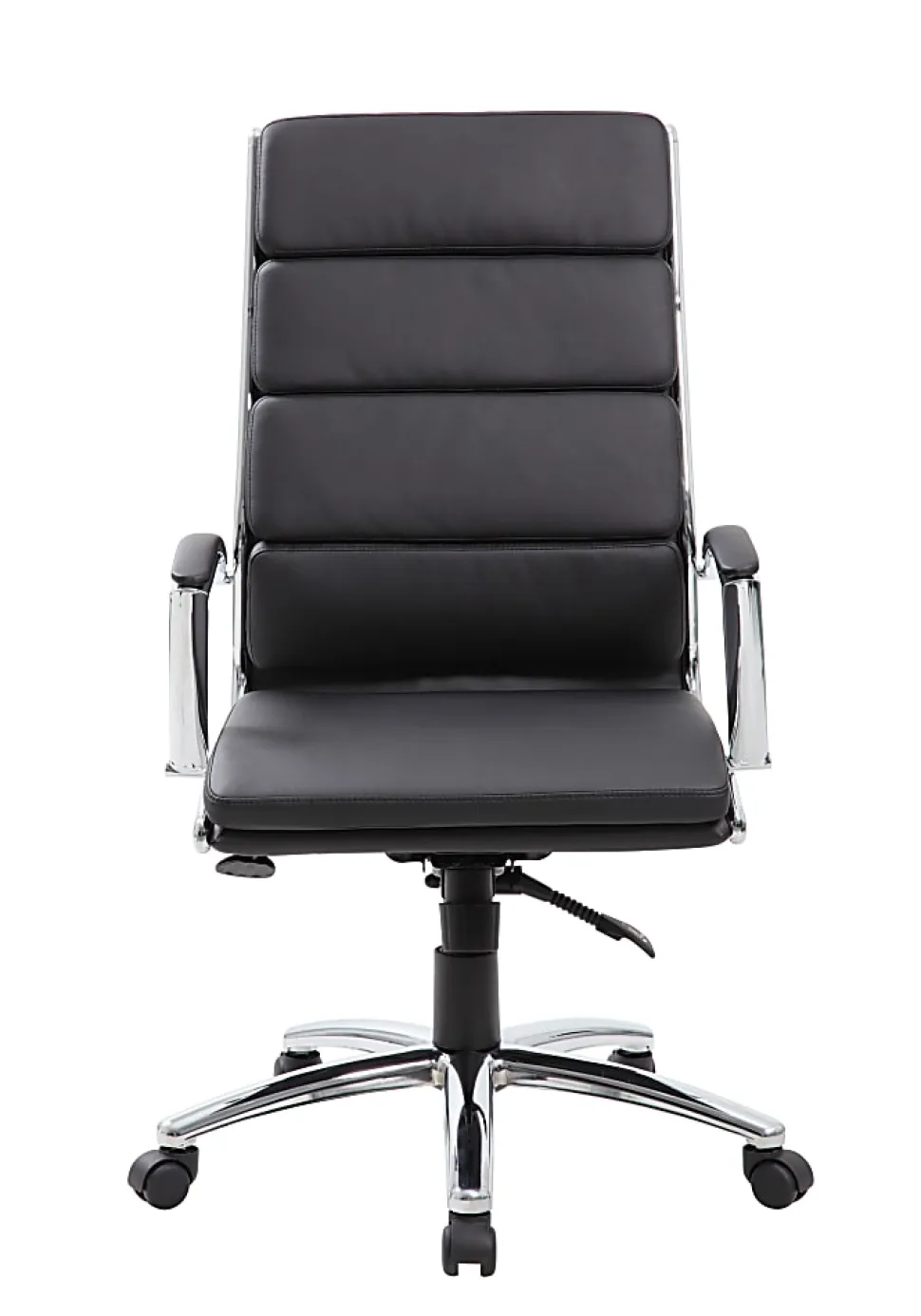 Boss Office Products Vinyl High-Back Chair, Black/Chrome
