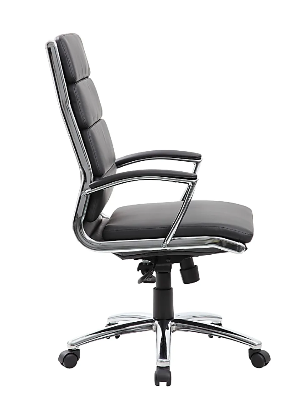 Boss Office Products Vinyl High-Back Chair, Black/Chrome