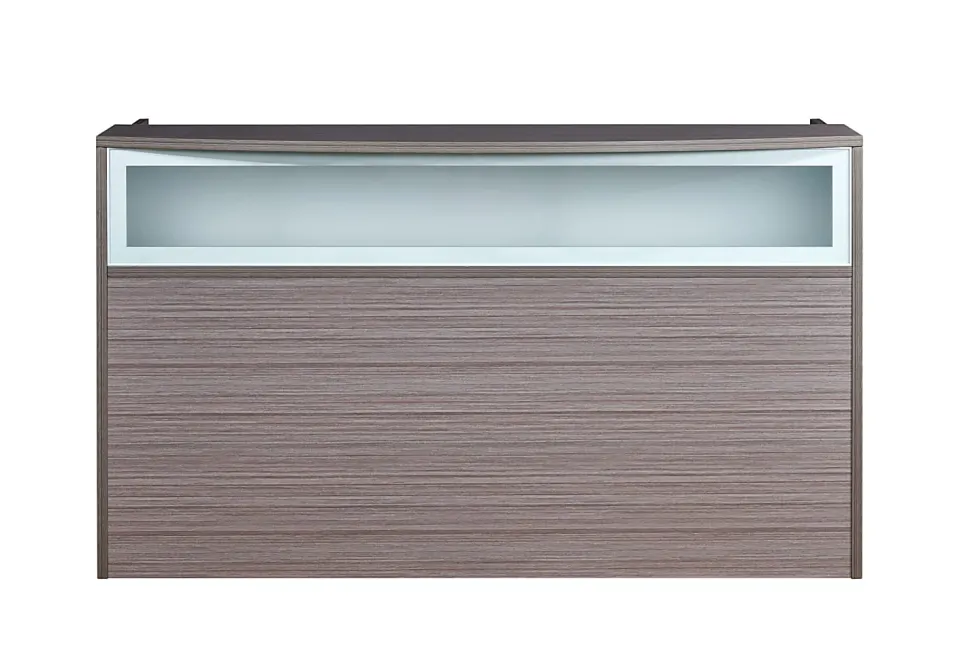 Boss Office Products 71"W Plexiglass Reception Desk, Driftwood