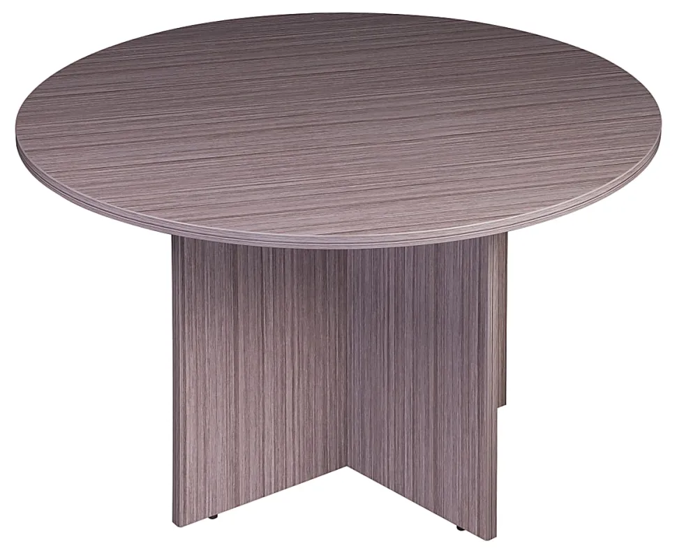 Boss Office Products 42"W Round Wood Conference Table, Driftwood