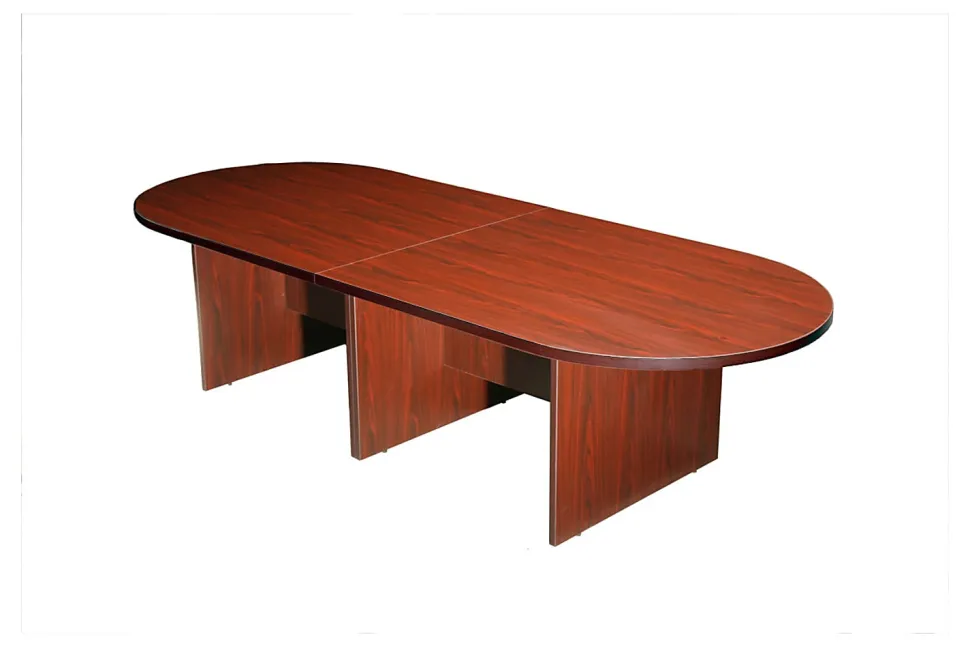 Boss Office Products 120"W Wood Race Track Conference Table, Mahogany