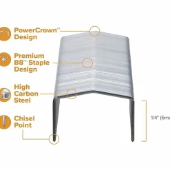 Bostitch® B8® PowerCrown™ Premium Staples, 1/4
