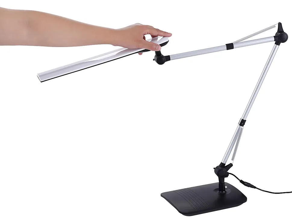 Bostitch® Dual-Swing Arm LED Desk Lamp, 49"H, Black