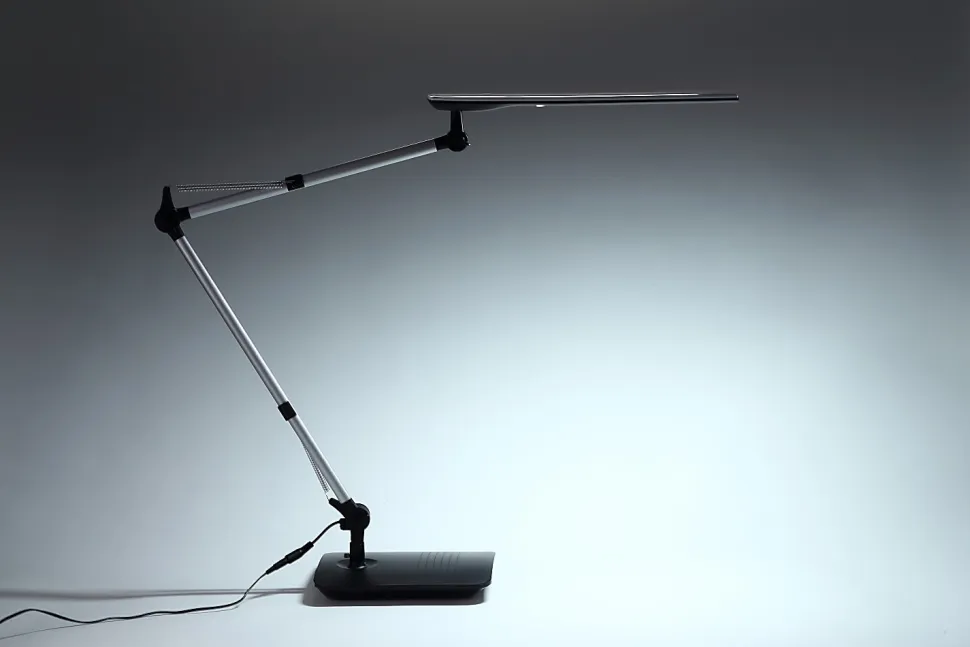 Bostitch® Dual-Swing Arm LED Desk Lamp, 49"H, Black