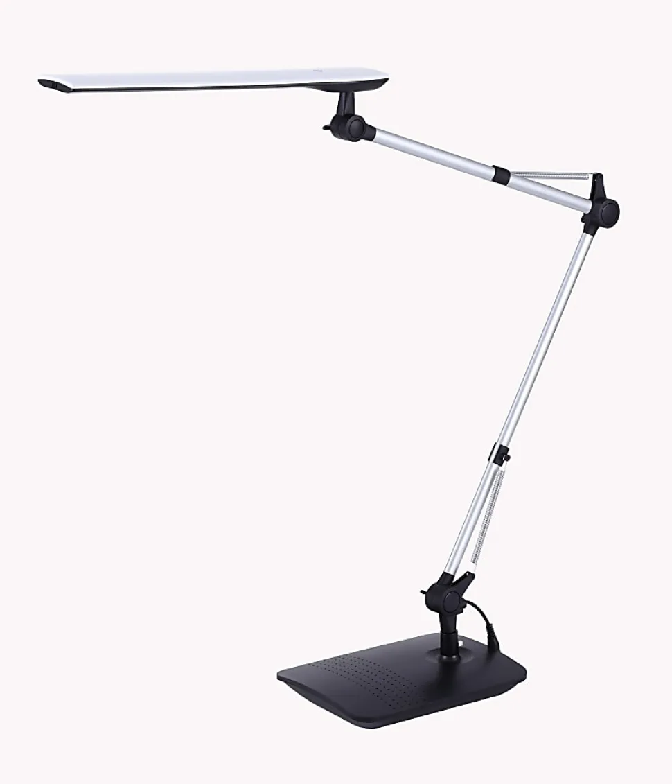 Bostitch® Dual-Swing Arm LED Desk Lamp, 49"H, Black