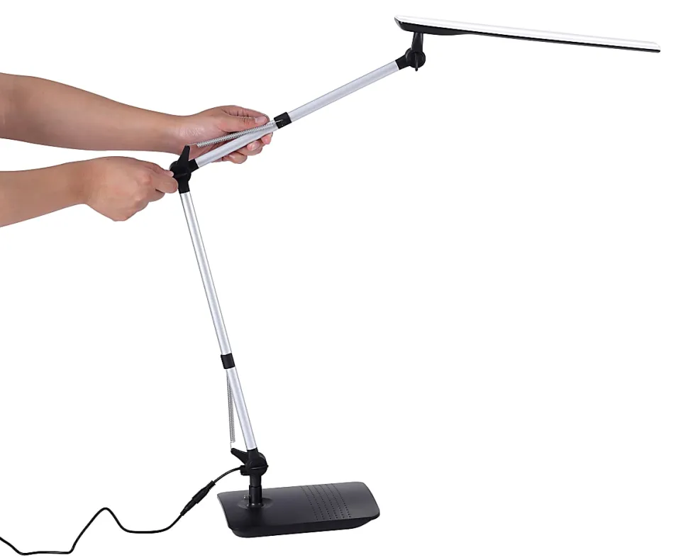 Bostitch® Dual-Swing Arm LED Desk Lamp, 49"H, Black