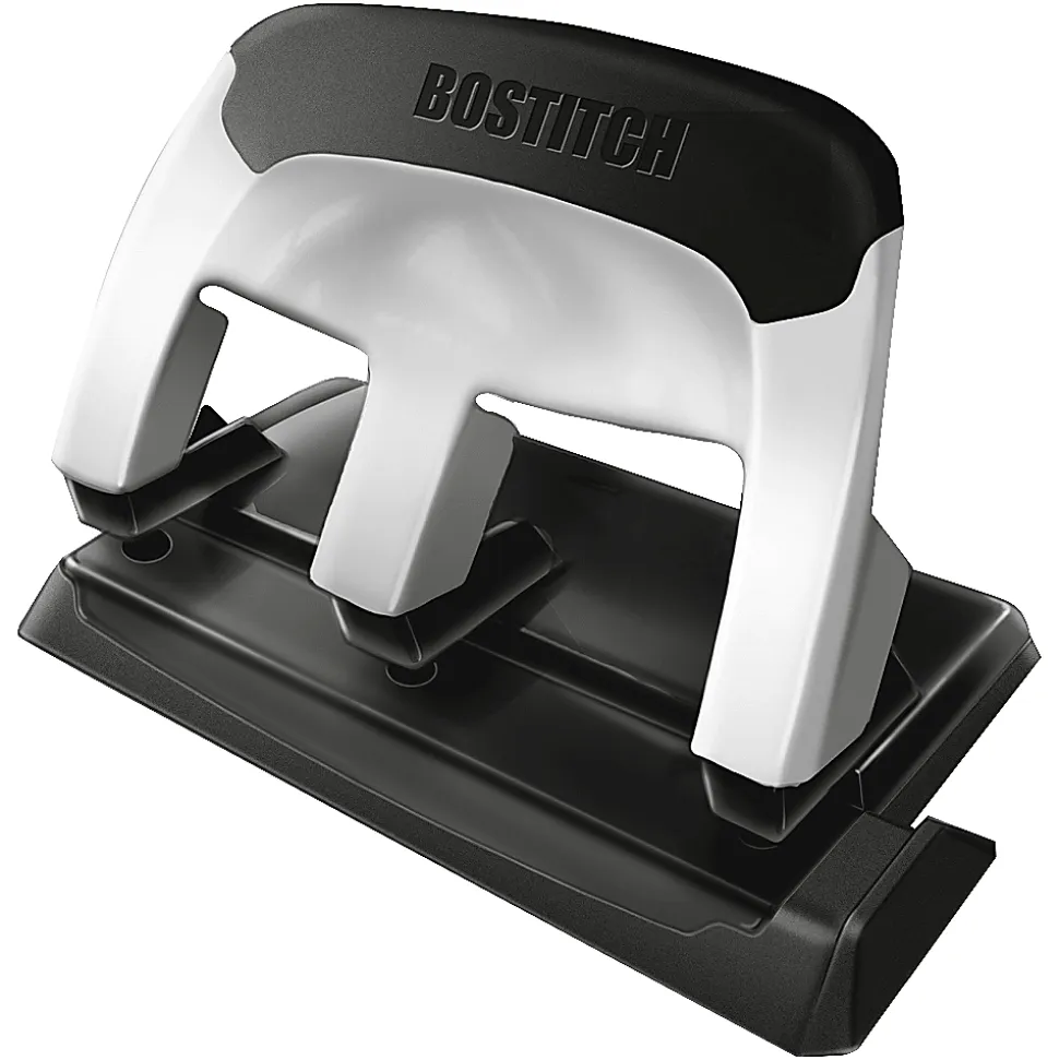 Bostitch® EZ Squeeze 3-Hole Punch, Black/Silver