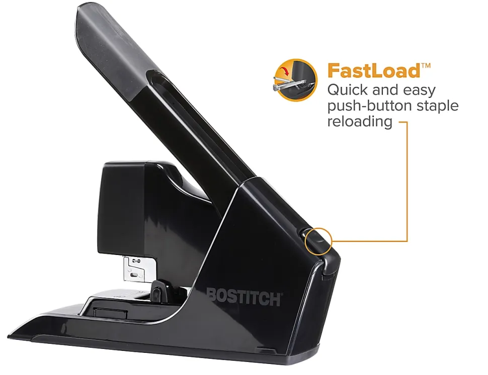 Bostitch EZ Squeeze™ 130-Sheet Heavy-Duty Stapler With Antimicrobial Protection, Black