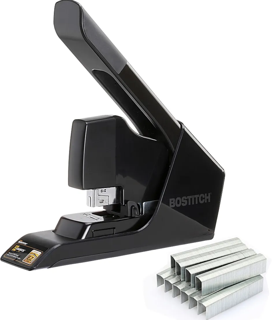 Bostitch EZ Squeeze™ 130-Sheet Heavy-Duty Stapler With Antimicrobial Protection, Black