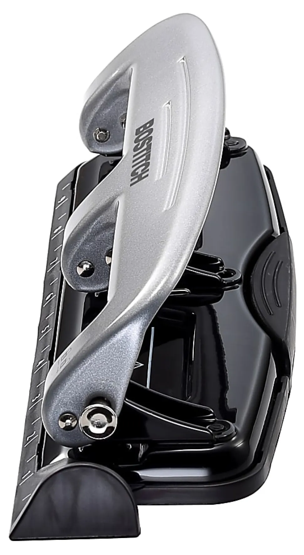 Bostitch® EZ Squeeze™ Three-Hole Punch, 12 Sheet Capacity, Black/Silver