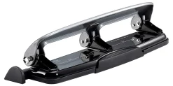 Bostitch® EZ Squeeze™ Three-Hole Punch, 12 Sheet Capacity, Black/Silver