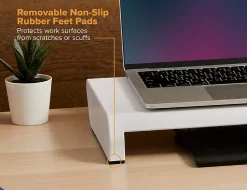 Bostitch® Konnect Monitor Stand, 2-3/8”H x 16-3/16”W x 9-7/8”D, White