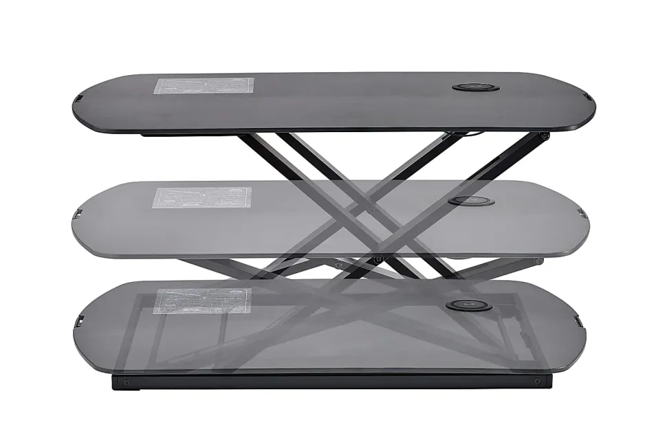 Bostitch® Manual Standing Desk Riser, 15-3/4"H x 31"W x 22"D, Black