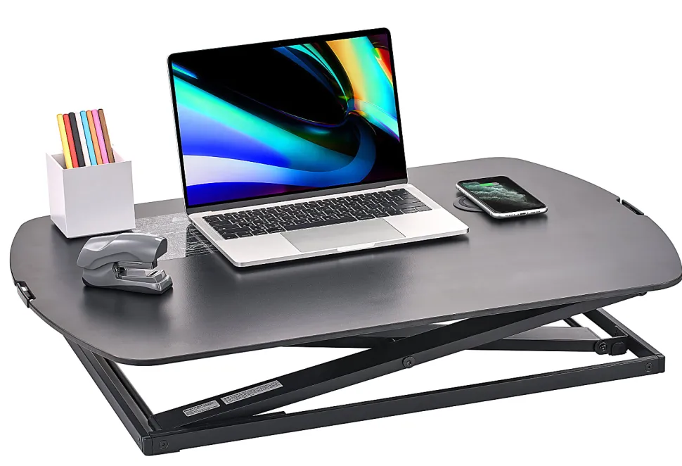 Bostitch® Manual Standing Desk Riser, 15-3/4"H x 31"W x 22"D, Black