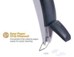 Bostitch Office EZ Squeeze One-Hole Punch, 10-Sheet Capacity, Lightweight, Gray/Blue