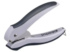 Bostitch Office EZ Squeeze One-Hole Punch, 10-Sheet Capacity, Lightweight, Gray/Blue