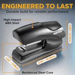 Bostitch® Office Flat Clinch Stapler, 2-5/8"H x 1-3/8"W x 4-3/8"D, Black