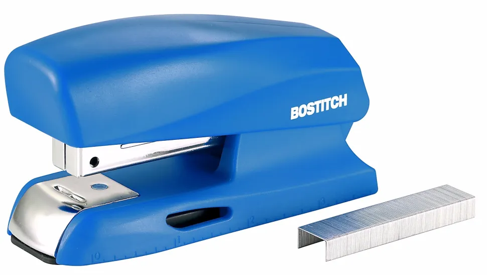 Bostitch® Office Half-Strip Compact Stapler, 1-3/4", Blue