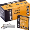 Bostitch PowerCrown Premium Staples, 210 Per Strip, 1/4" Leg , 1/2" Crown, Chisel Point , Silver, Pack of 10,000 - SB810M