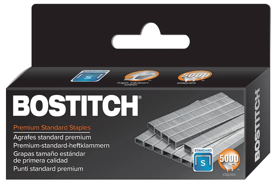 Bostitch Premium Staples, 1/4" Standard, Box Of 5,000