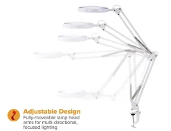 Bostitch® PureOptics LED VLED600 Magnifying Desk Lamp With Clamp Mount, 22