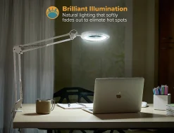 Bostitch® PureOptics LED VLED600 Magnifying Desk Lamp With Clamp Mount, 22
