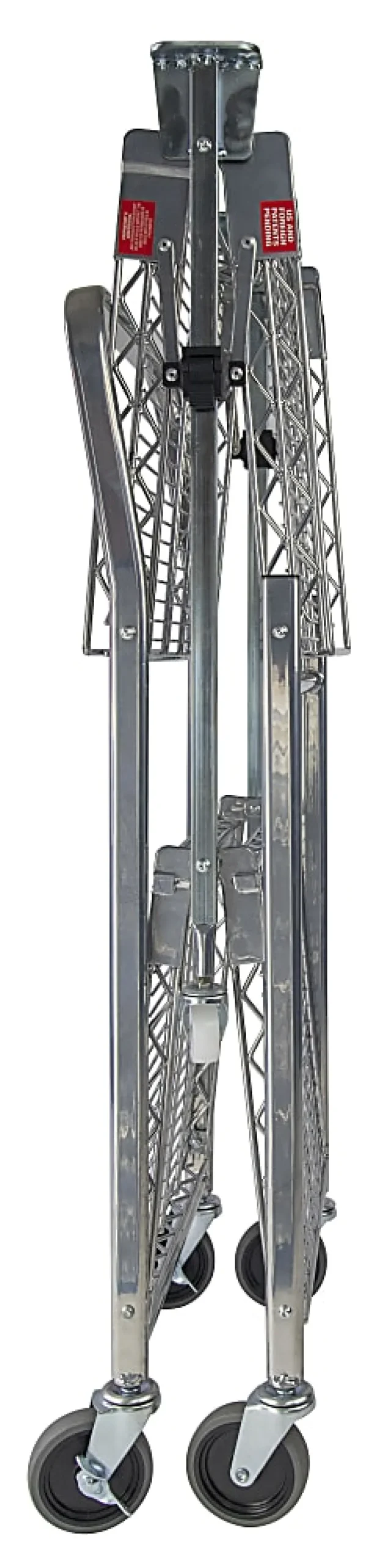Bostitch® Small Stow-Away Folding Cart, 39" x 19-1/2" x 31", Chrome