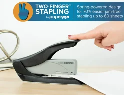 Bostitch Spring Powered Heavy Duty Stapler, 60 Sheet Capacity, Black/Silver