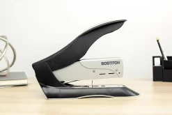 Bostitch® Spring-Powered Premium Heavy Duty Stapler, 100 Sheet Capcity, Black/Silver