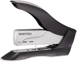 Bostitch® Spring-Powered Premium Heavy Duty Stapler, 100 Sheet Capcity, Black/Silver
