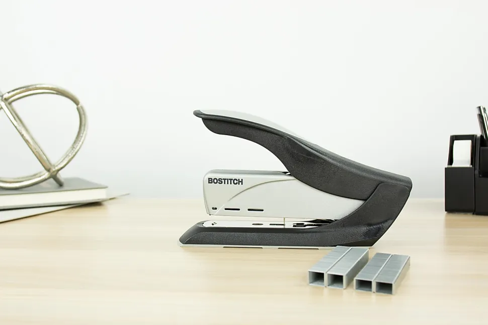 Bostitch Spring-Powered Premium Heavy Duty Stapler, Black/Silver
