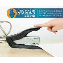 Bostitch Spring-Powered Premium Heavy Duty Stapler, Black/Silver