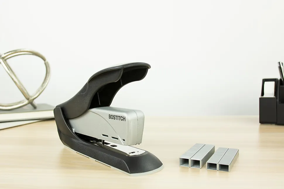 Bostitch Spring-Powered Premium Heavy Duty Stapler, Black/Silver