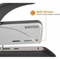Bostitch Spring-Powered Premium Heavy Duty Stapler, Black/Silver