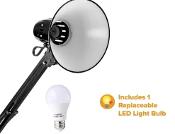 Bostitch® Swing Arm LED Desk Lamp With Clamp, 36"H, Black