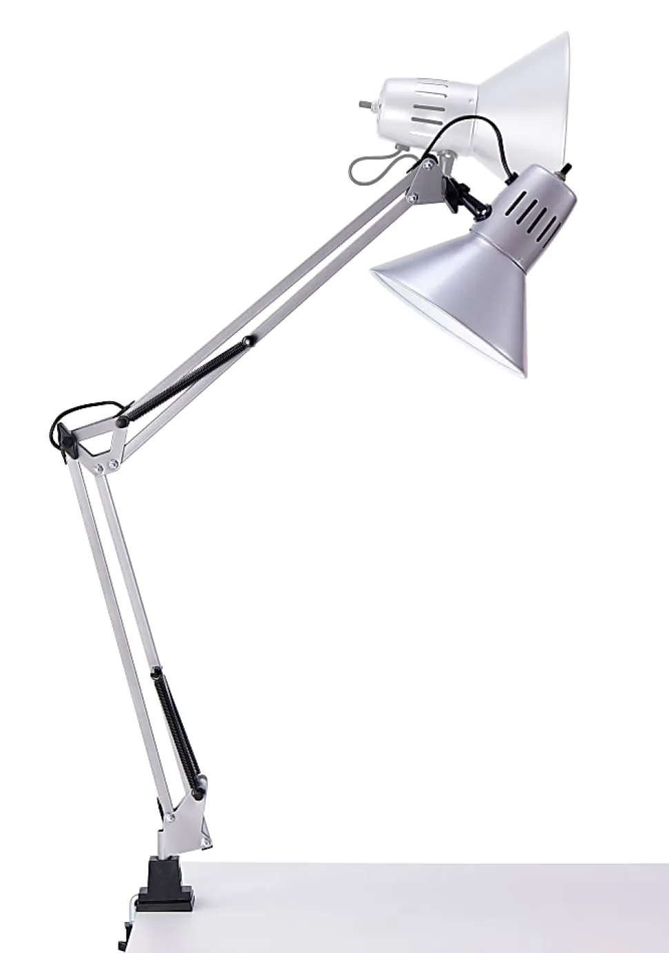 Bostitch® Swing Arm LED Desk Lamp With Clamp, 36"H, Black/Silver