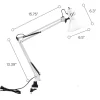 Bostitch® Swing Arm LED Desk Lamp With Clamp, 36"H, Black/White