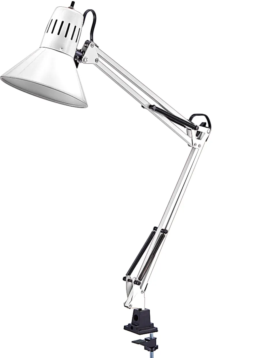 Bostitch® Swing Arm LED Desk Lamp With Clamp, 36"H, Black/White