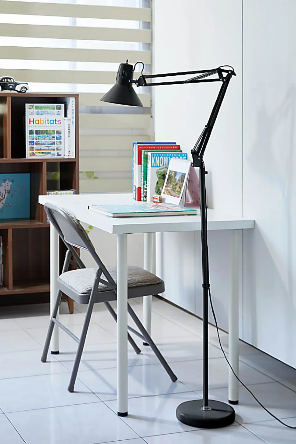 Bostitch® Swing Arm LED Floor Lamp, 72"H, Black