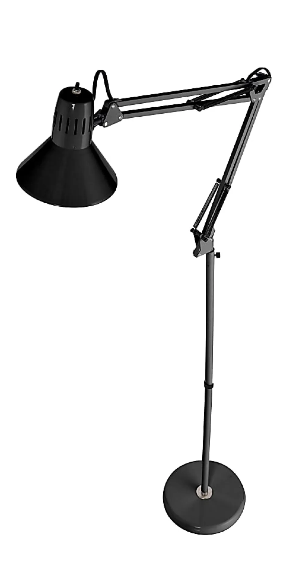 Bostitch® Swing Arm LED Floor Lamp, 72"H, Black
