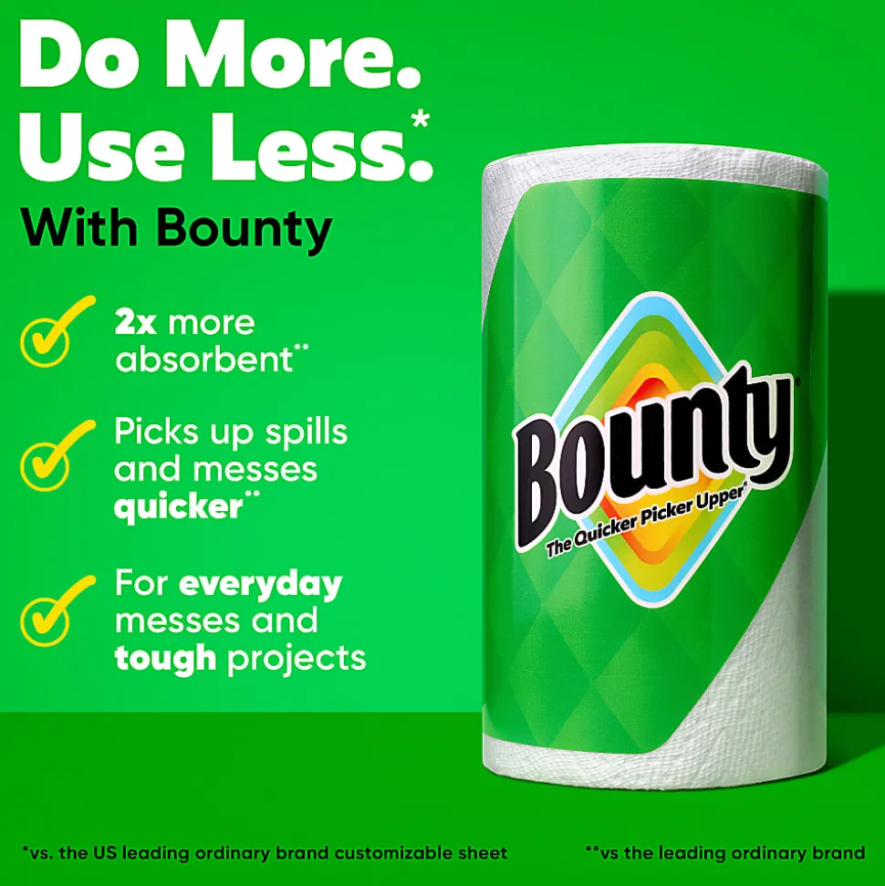 Bounty Paper Towels Select-A-Size Double Rolls, 12 Rolls Total/82 Sheets Per Roll, White