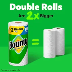 Bounty Paper Towels Select-A-Size Double Rolls, 12 Rolls Total/82 Sheets Per Roll, White