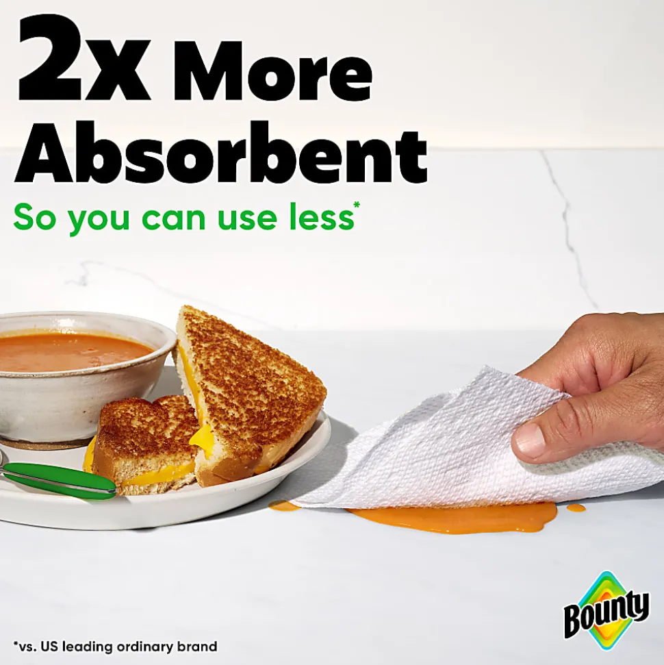 Bounty Select-A-Size 2-Ply Double-Roll Paper Towels, 2 Triple Rolls/123 Sheets Per Roll, White
