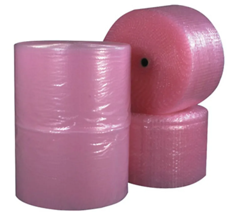 B O X Packaging Anti-Static Air Bubble Rolls, 1/2" x 24" x 250', Pink, Pack Of 2