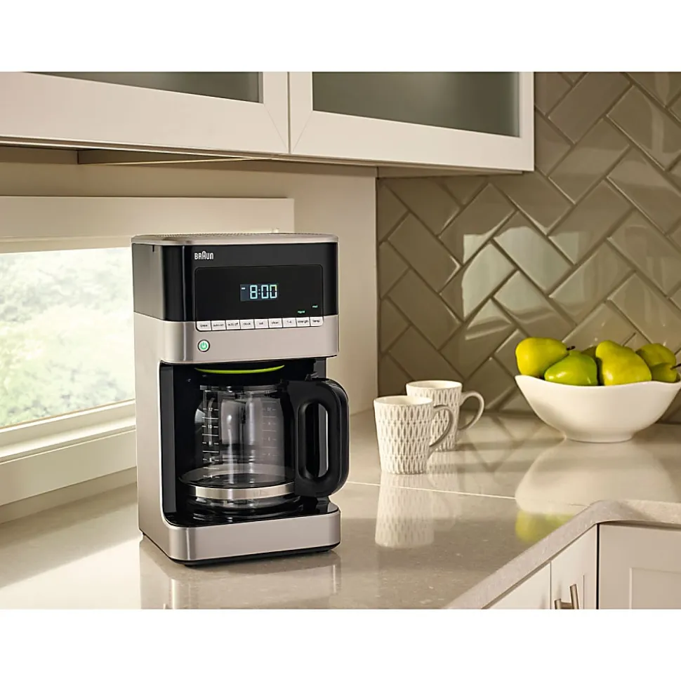 Braun BrewSense 12-Cup Programmable Coffeemaker, Black/Stainless