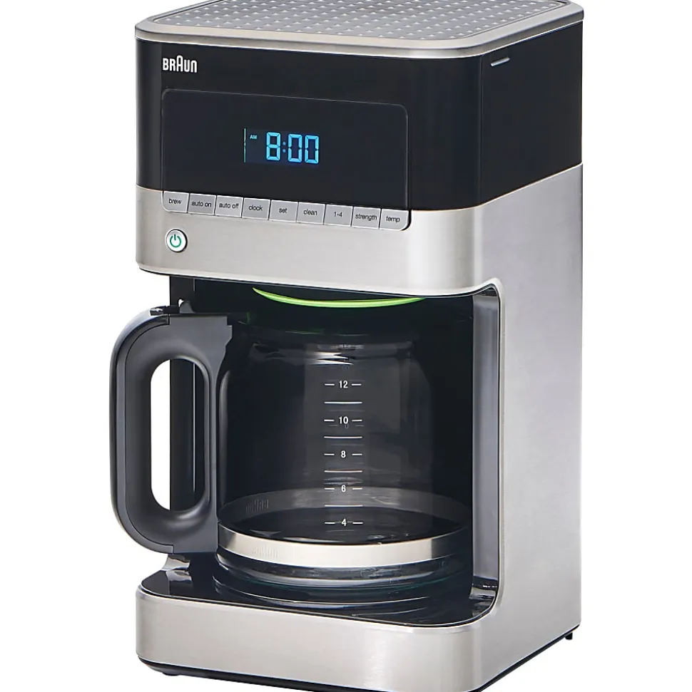 Braun BrewSense 12-Cup Programmable Coffeemaker, Black/Stainless