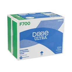 Brawny Dixie Ultra® F700 Disposable Foodservice Towels By Gp Pro, White & Green Stripe, 150 Towels Per Box
